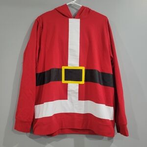 Red Santa Hoodie with Belt Design